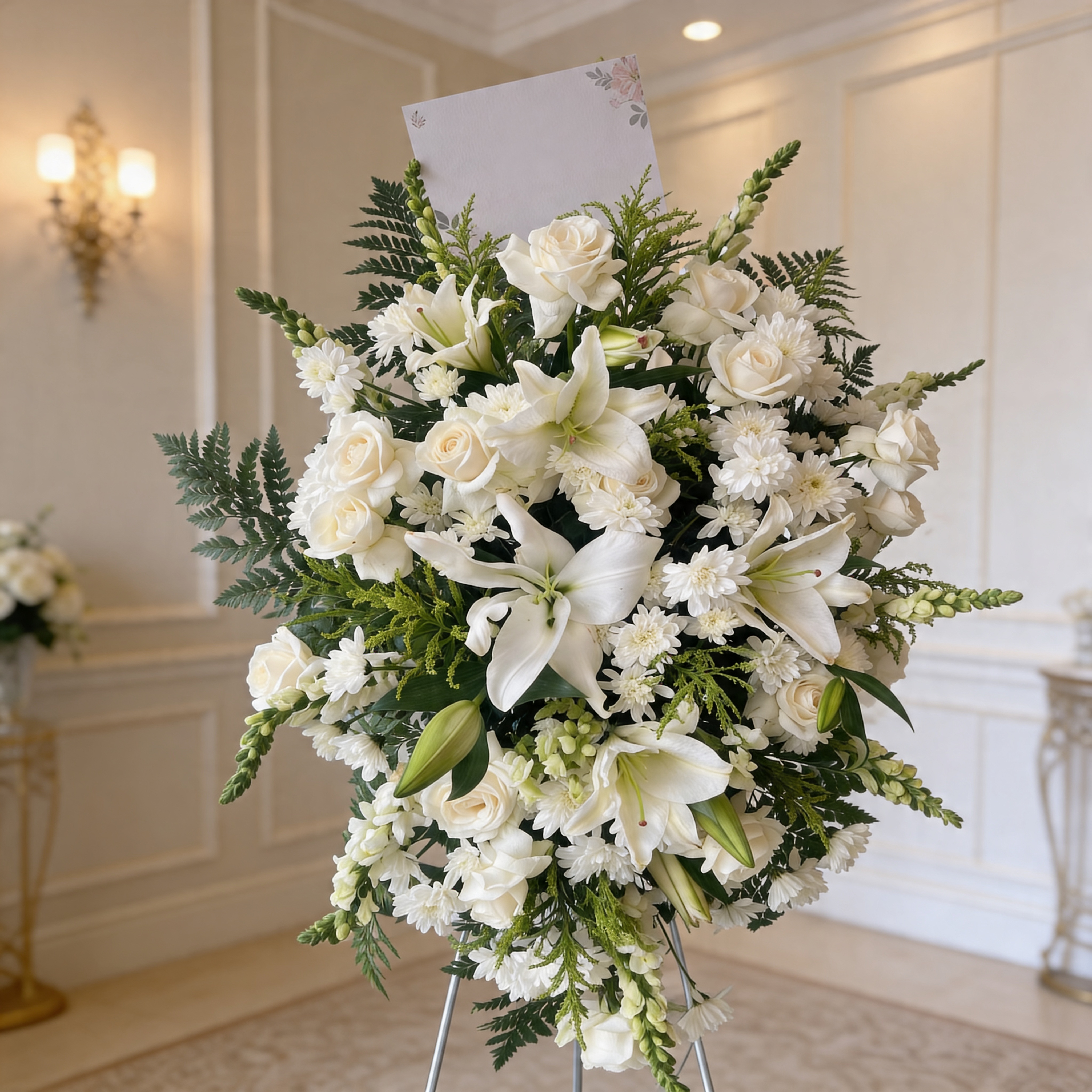 Respectful funeral flowers and sympathy tribute by Isle Flowers Creations